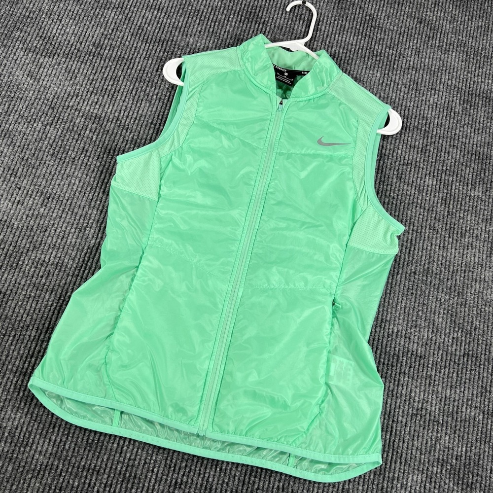 Nike Running Vest Womens Medium Green Lightweight‎ Reflective 689256-387